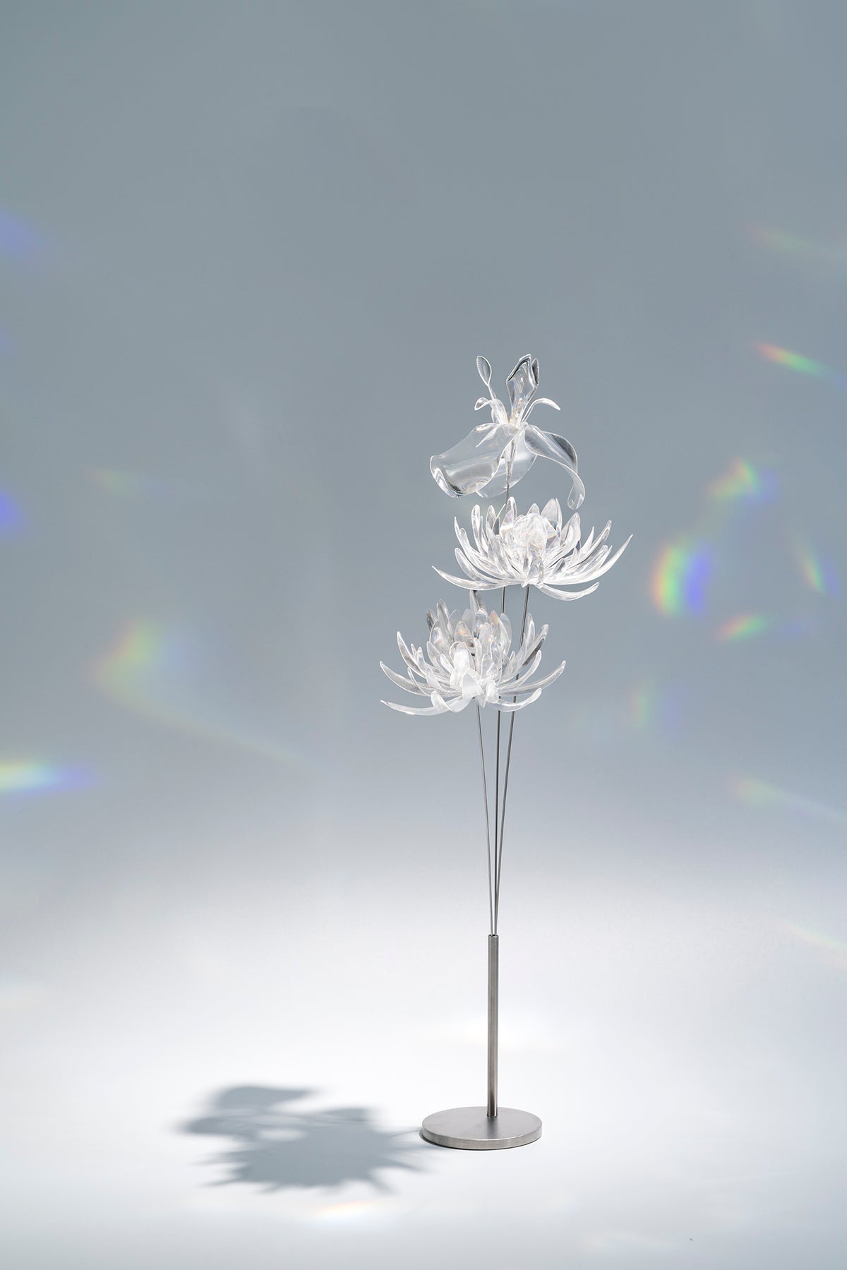 Prism Flower #3 / Set-No.05　Wakiku / Iris + Metal Vase